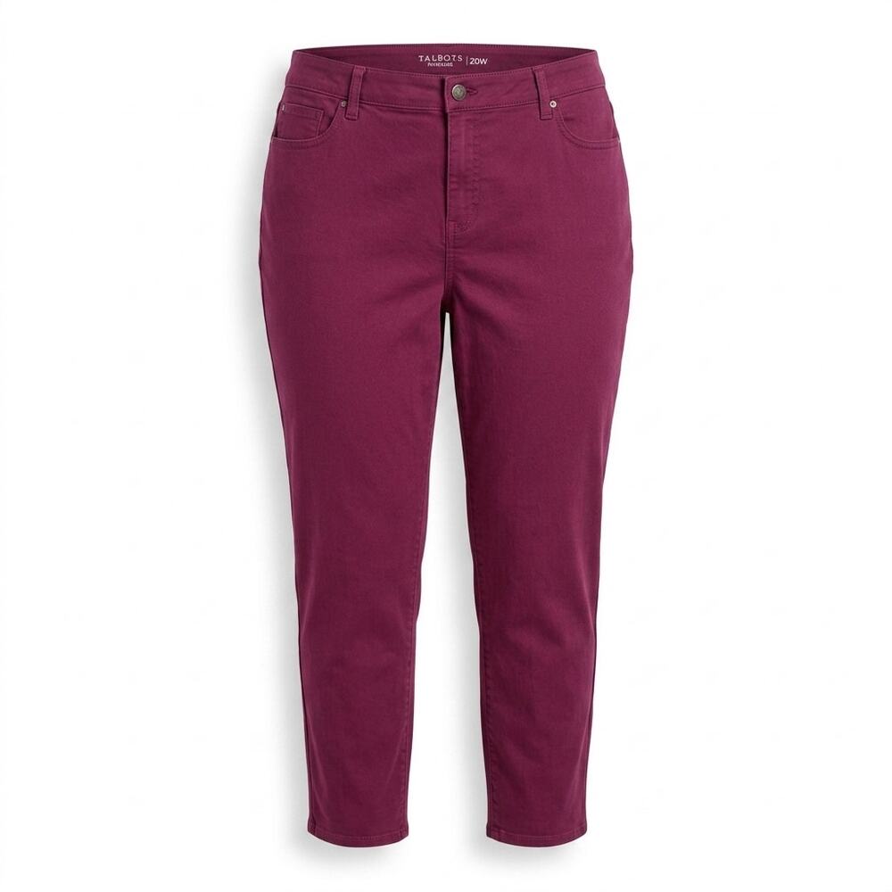 Talbots Flawless Plum Slim Ankle Stretch Pants Women Plus Size 20W